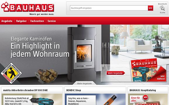 BAUHAUS Online Shop Startseite