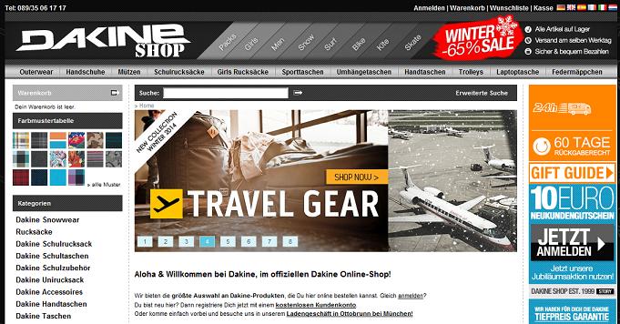 Dakine Online Shop Startseite