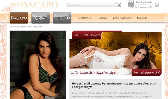 mydacapo Online Shop Startseite