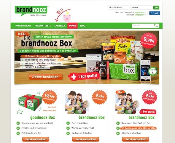 Brandnooz Online Shop Startseite