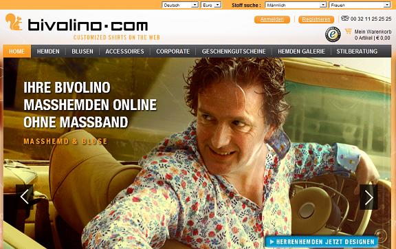 Bivolino Online Shop Startseite