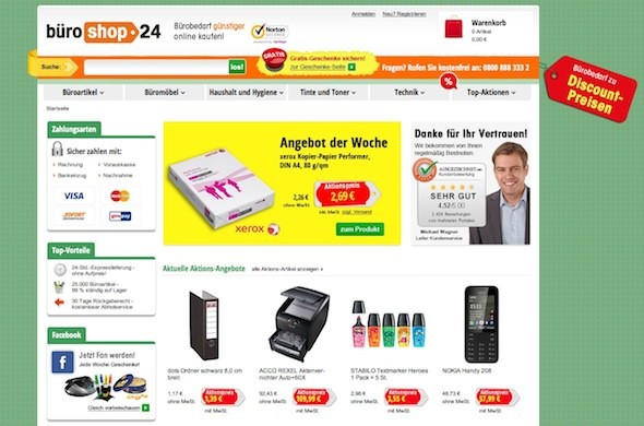 Büroshop24 Online Shop Startseite