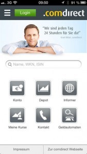 comdirect menue