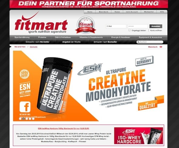 Fitmart Online Shop Startseite