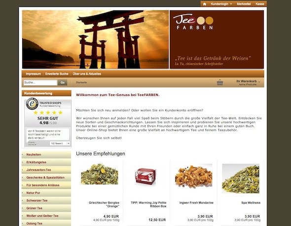 TeeFARBEN Online Shop Startseite TeeFARBEN Online Shop Startseite
