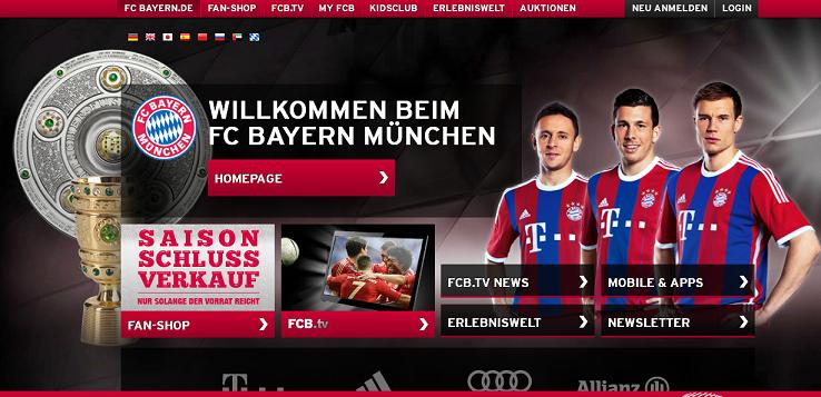 FC Bayern Online Shop Startseite