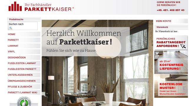 Parkettkaiser Online Shop Startseite