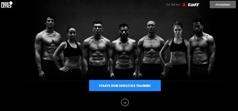 Freeletics Onlineportal Startseite