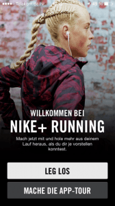 Nike+ Willkommen