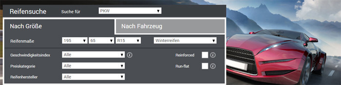 Kategorie Reifen / Reifensuche