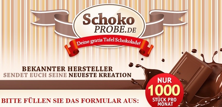 Eine Tafel Schokolade gratis erhalten