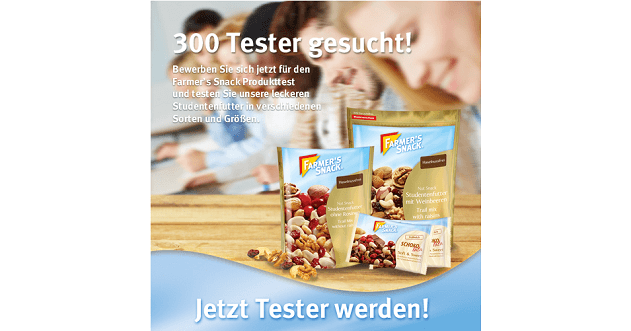 300 Tester für Farmer's Snack Produktneuheiten gesucht!