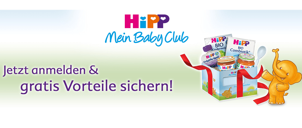 Gratis Produktproben und tolle Geschenk nach Registrierung im HiPP BabyClub!
