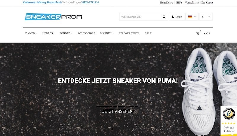 Sneakerprofi Webseite