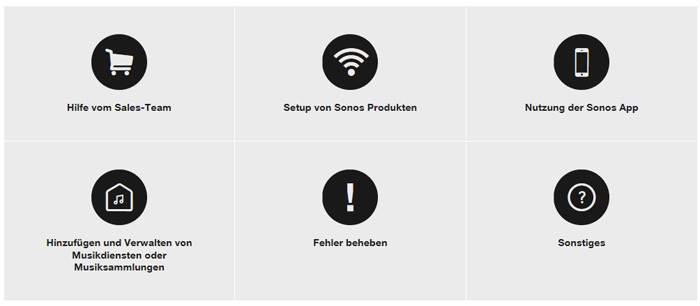 sonos.com Kundensupport