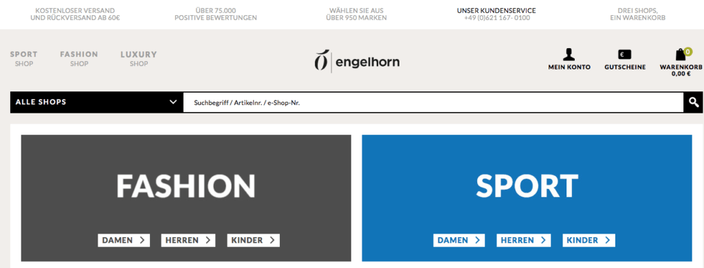 Engelhorn Webseite