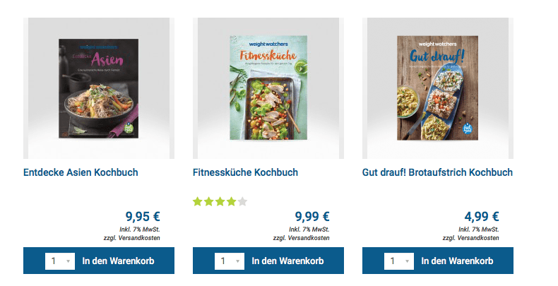 Weight Watchers Shop Kochbücher