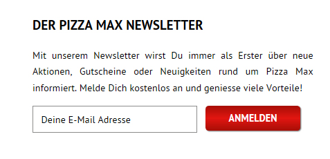 pizzamax.de Newsletter