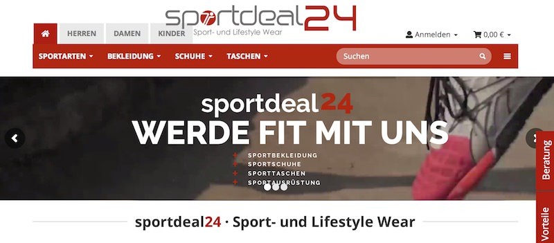 Sportdeal24 Webseite