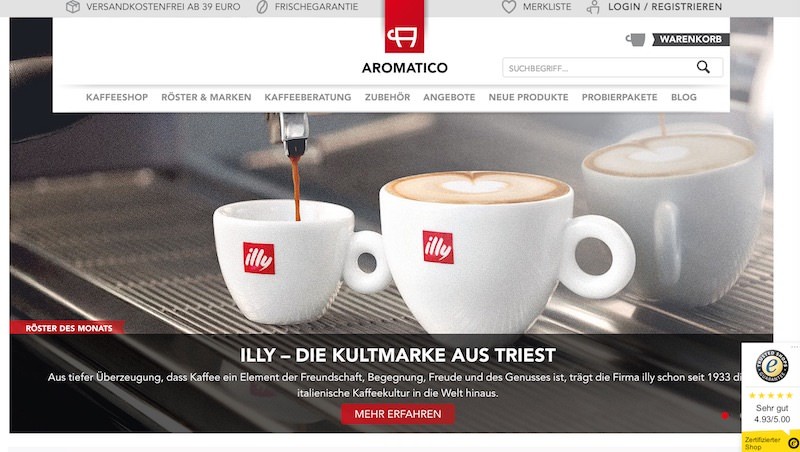 Aromatico Webseite