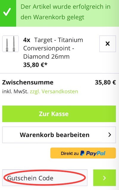 DartSturm Gutschein