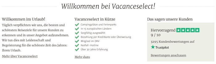 Vacanceselect Vorteile