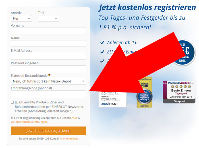 ZINSPILOT.de Gutschein