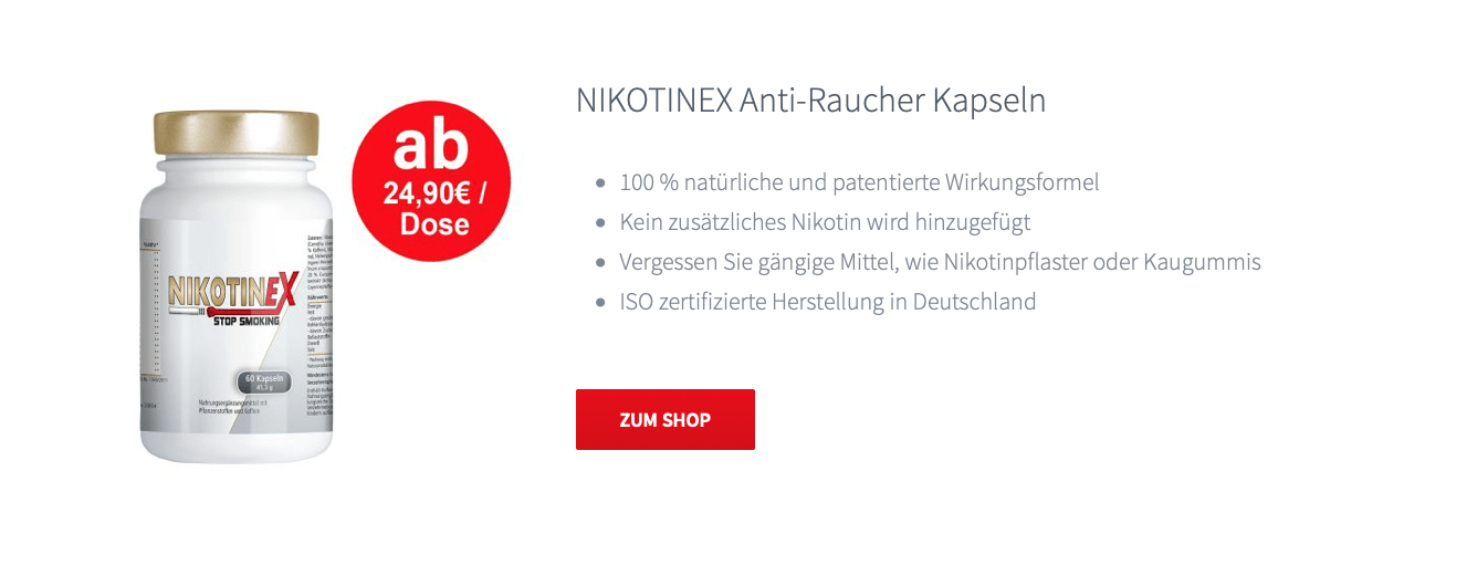 Nikotinex-Webseite