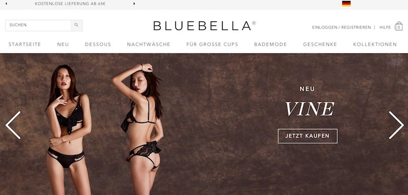 Bluebella Webseite