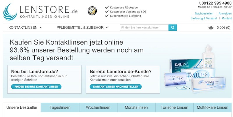 Lenstore Website