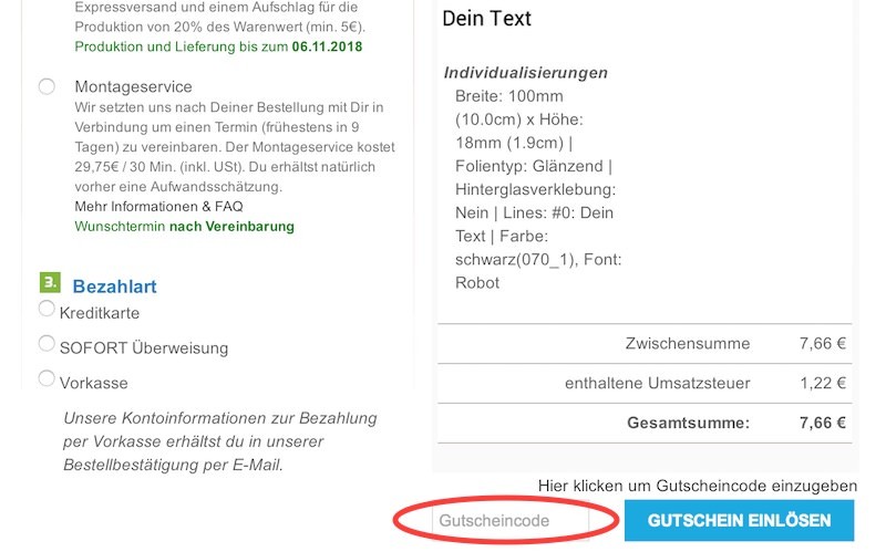 myfolie Gutschein aktivieren
