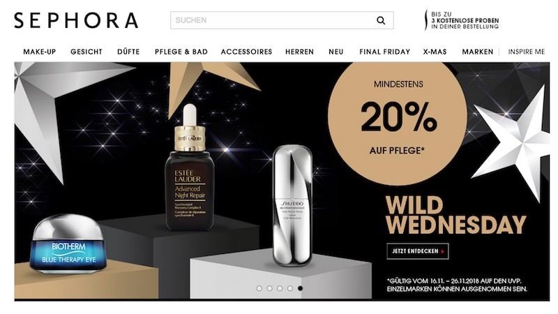 Sephora Webseite