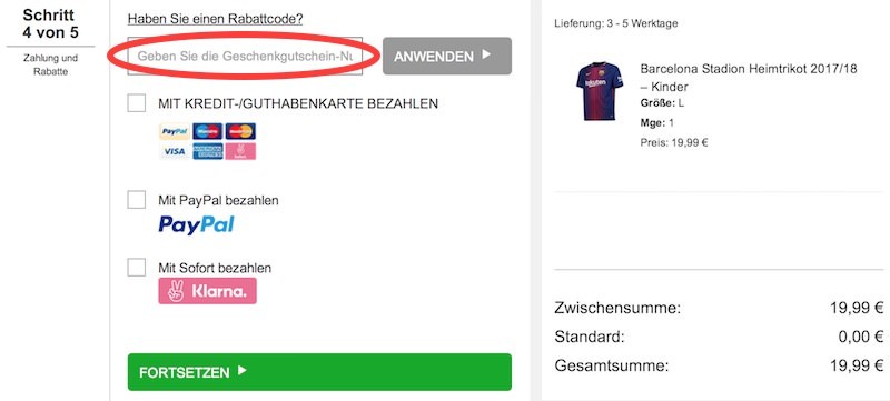 Kitbag Gutschein