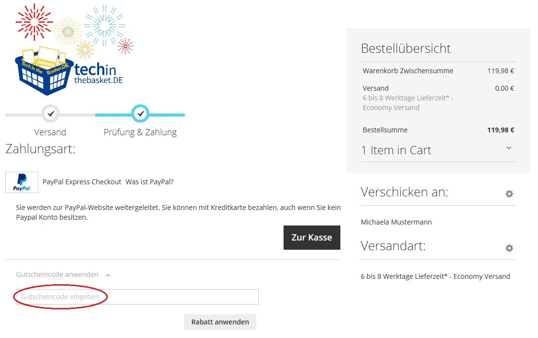 Techinthebasket Gutschein