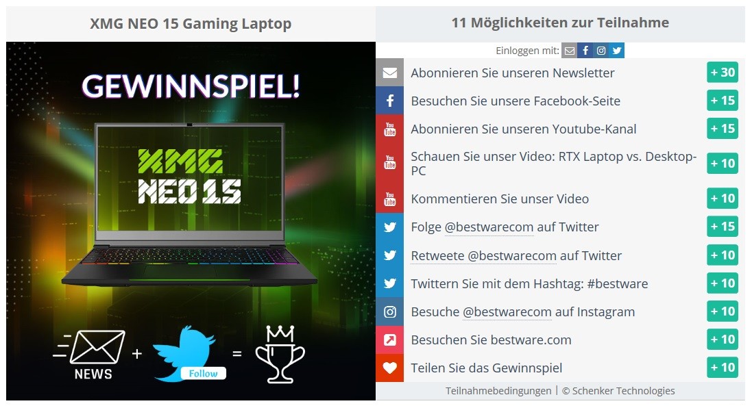 bestware Beispiel Gewinnspiel
