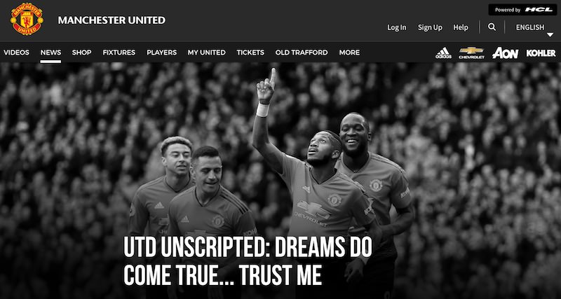 ManU Webseite