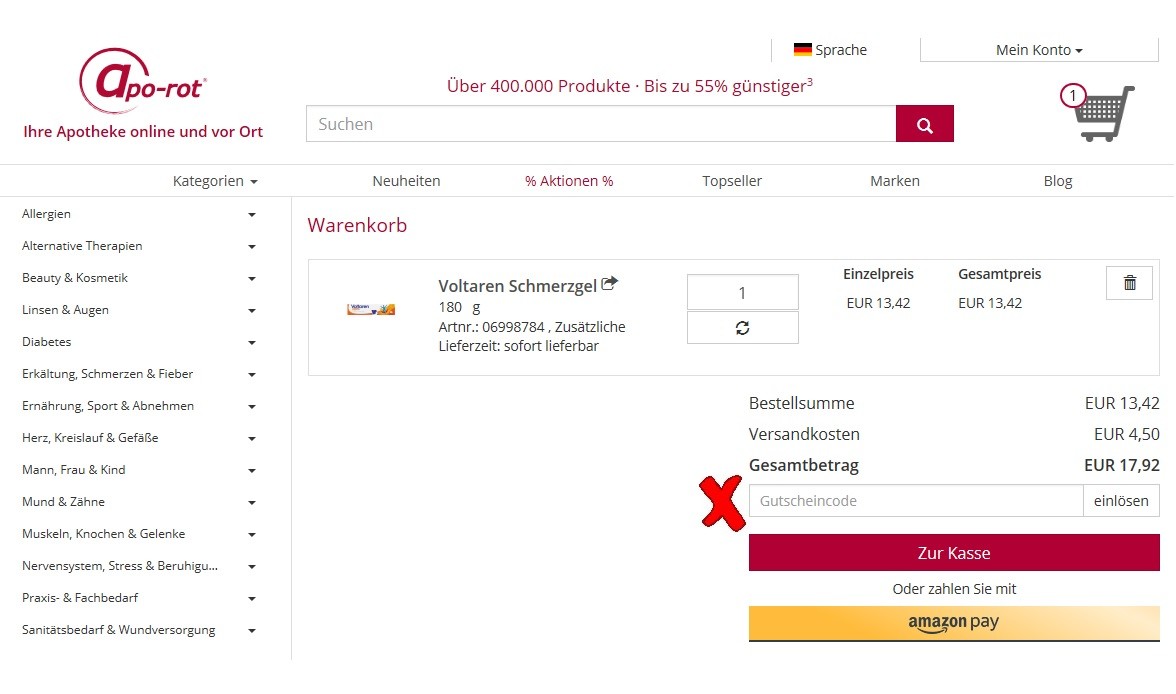 apo rot Gutschein
