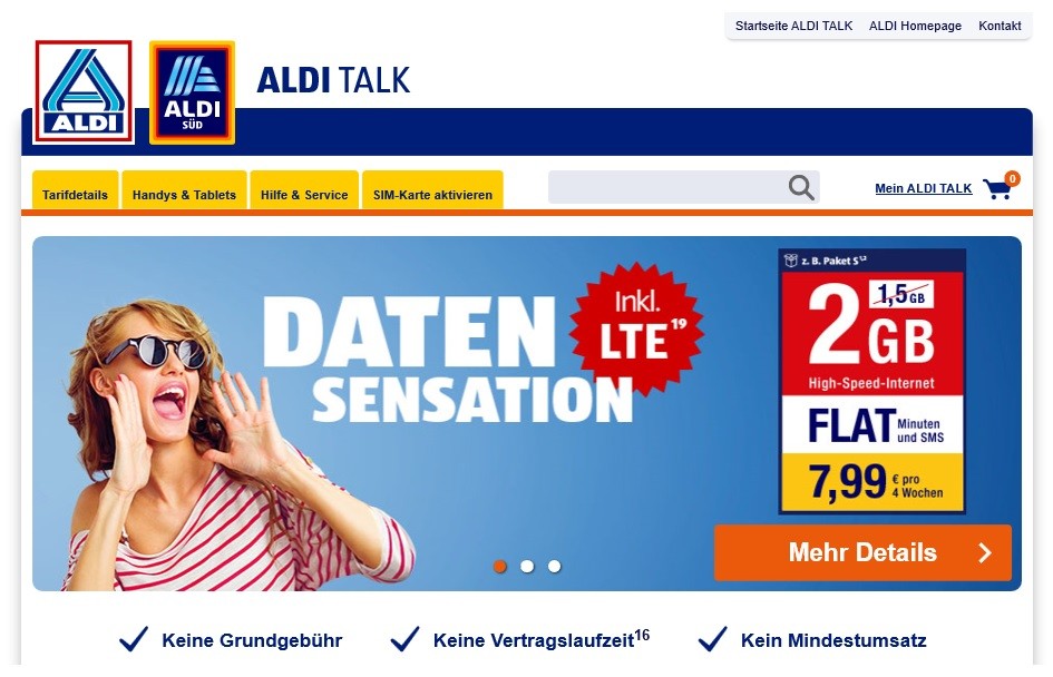 ALDI Talk Startseite