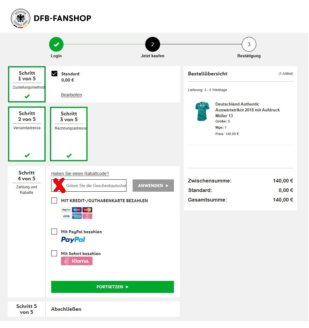 DFB-Fanshop Gutschein