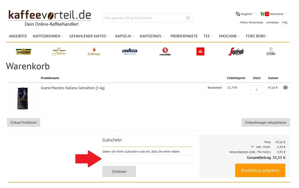 Kaffeevorteil Gutschein