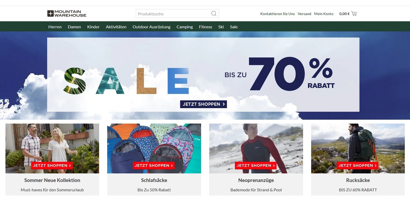 Mountain Warehouse Startseite