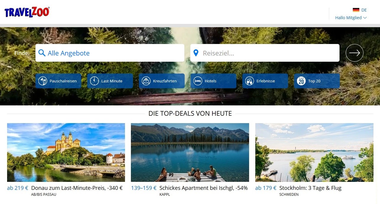 Travelzoo Startseite
