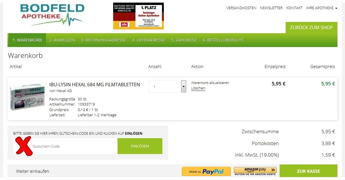 Bonfeld Apotheke Gutschein