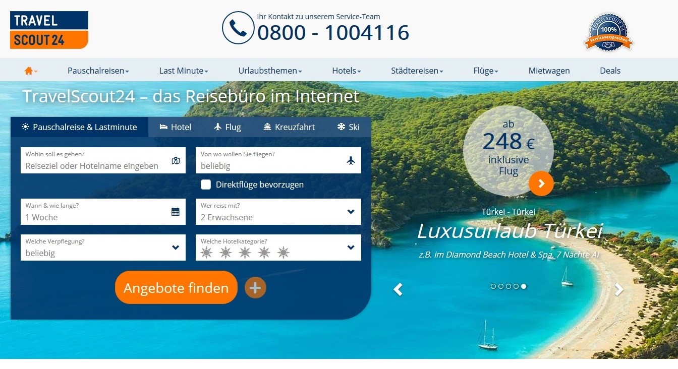 TravelScout24 Startseite