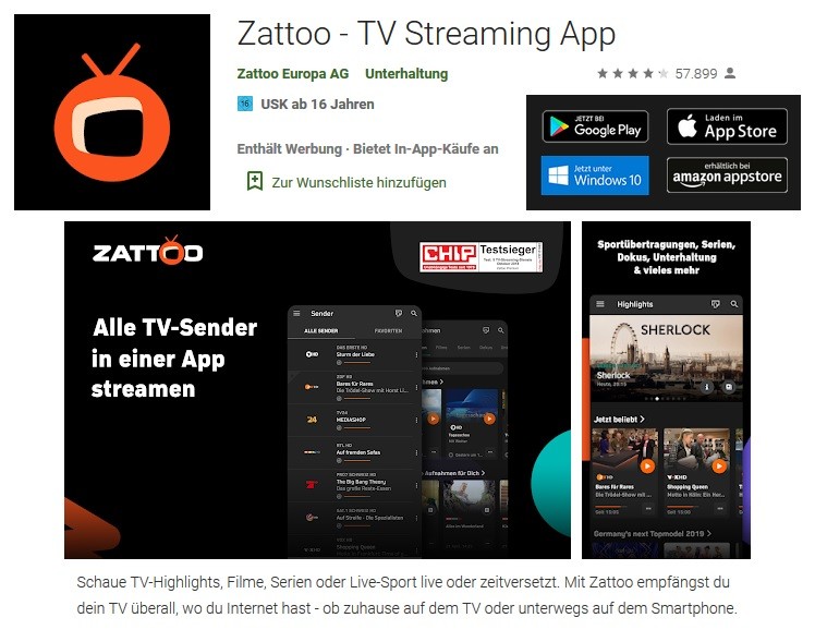 Zattoo App