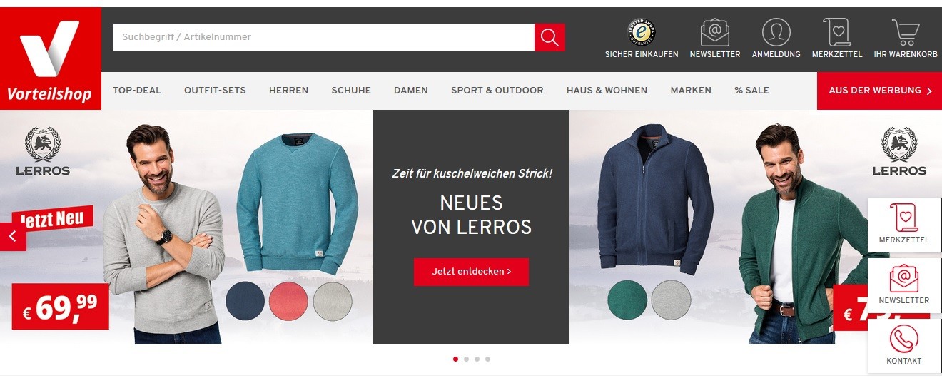 Vorteilshop Startseite