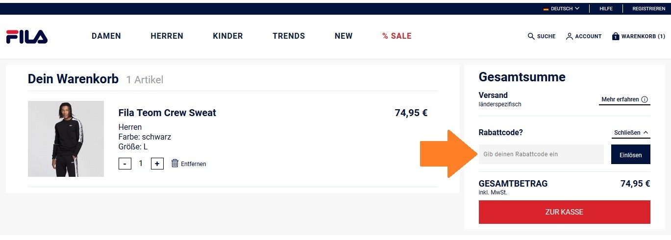 FILA Gutschein