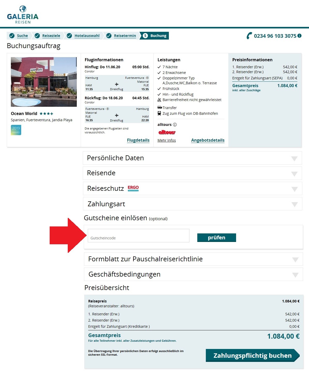 Galeria Reisen Gutschein