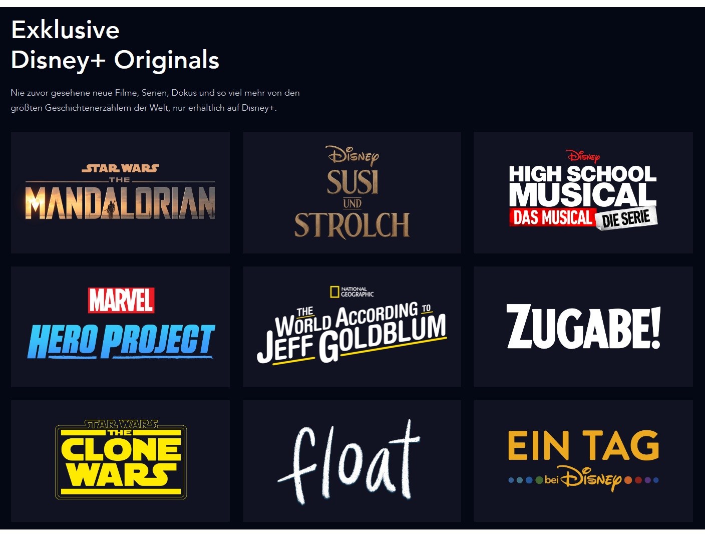 Disney+ Exklusive Originals