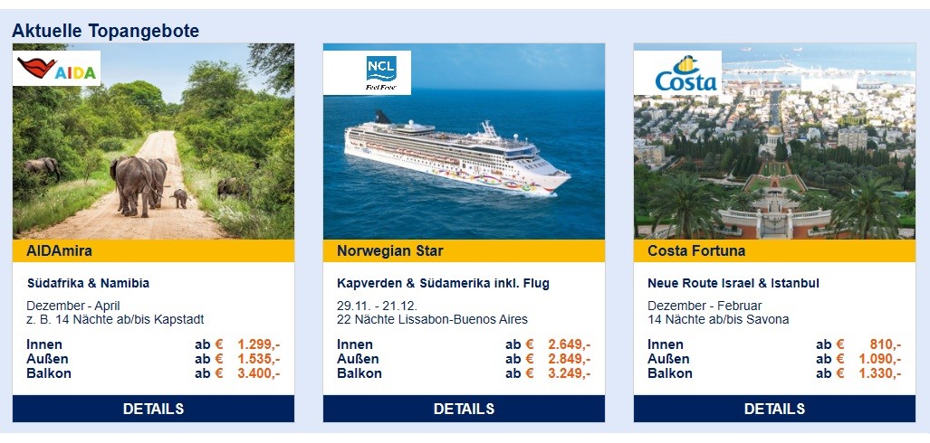 kreuzfahrten.de Top Angebote